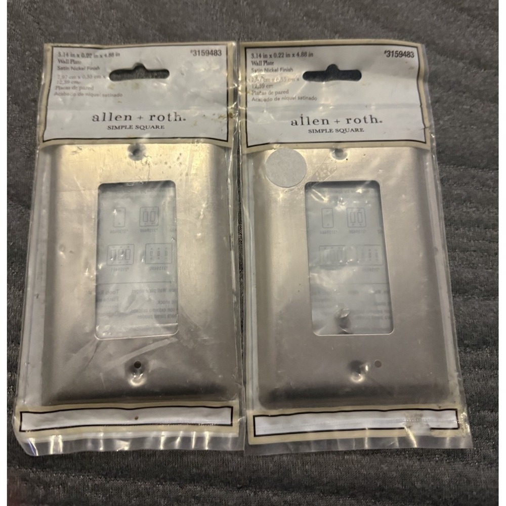 Allen + Roth Simple Square Wall Plate Set Of 2 Satin Nickel Finish #3159483